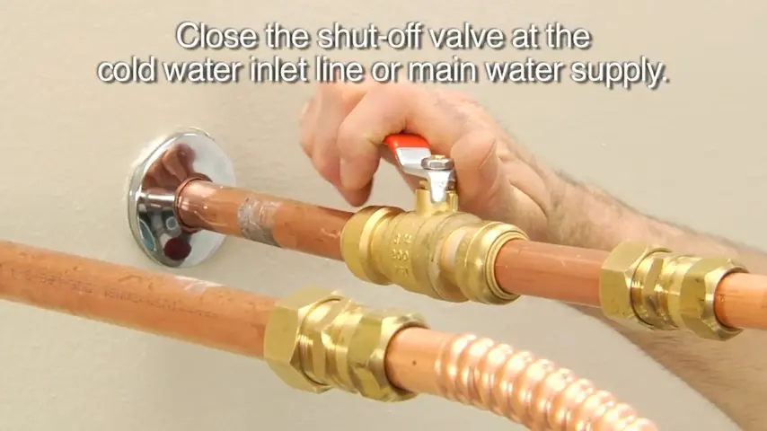 close the shut-off valve