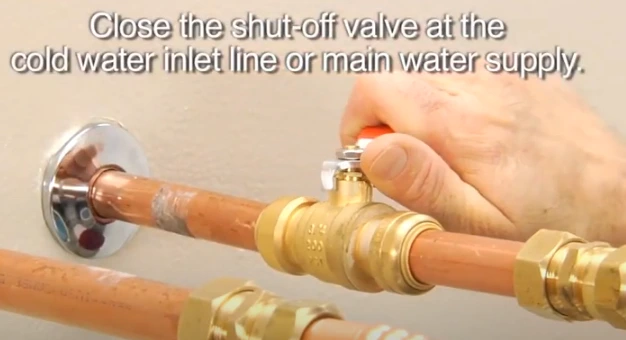 Closing the shut-off valve