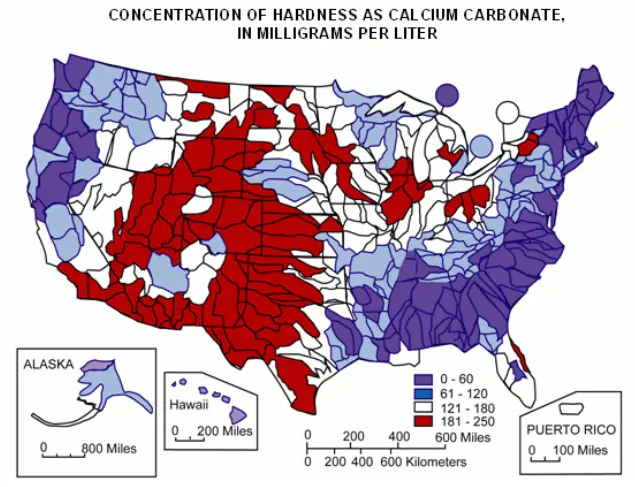 map of water hardness