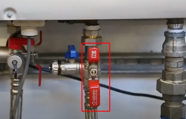position of a fully opened water supply valve on Noritz
