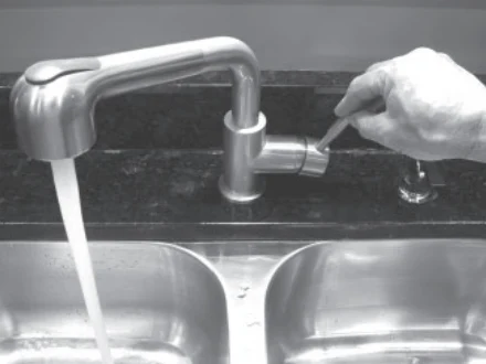 Open the hot water faucet