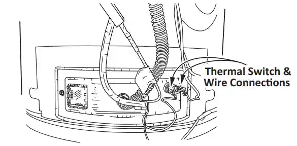 Remove the wire connectors at the thermal switch
