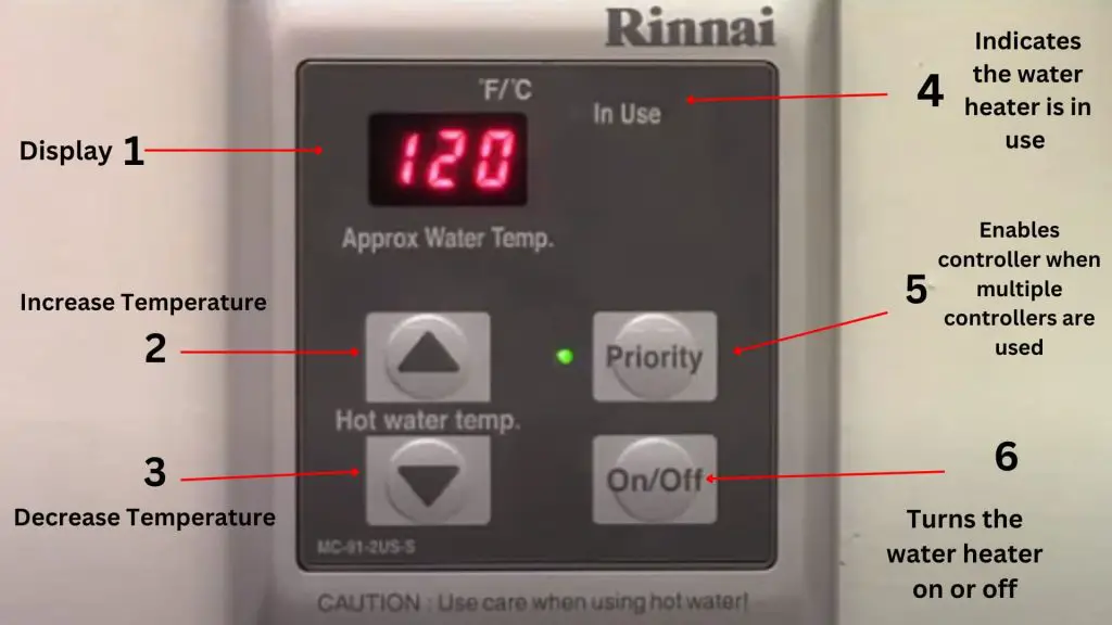 Rinnai Controller and The Introduction of its Buttons