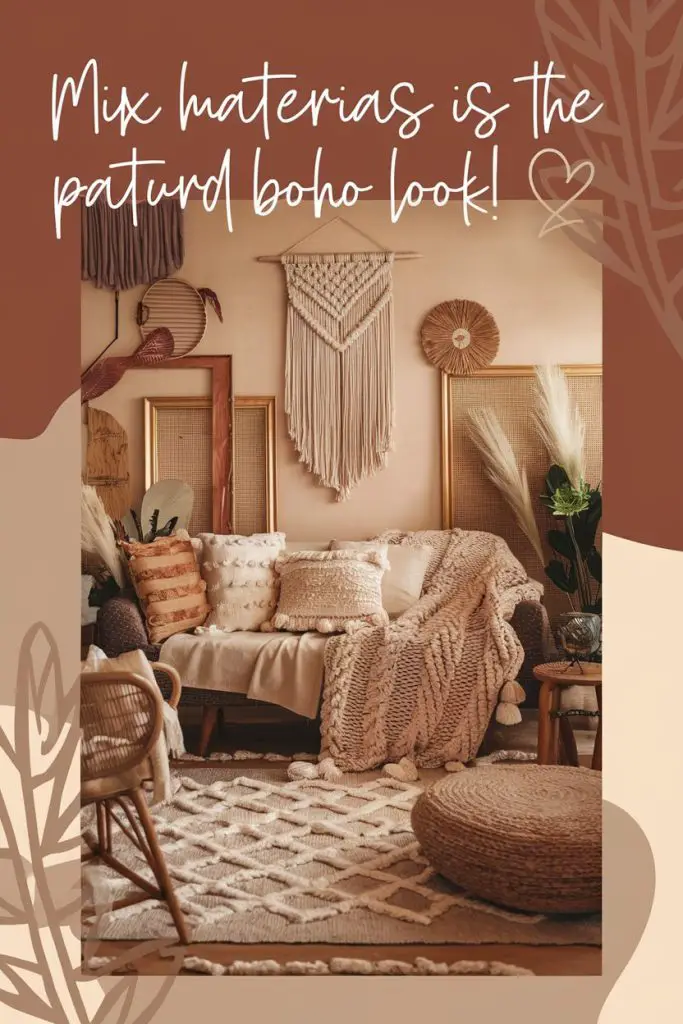 bohemian living room ideas Introduce More Natural Textures 