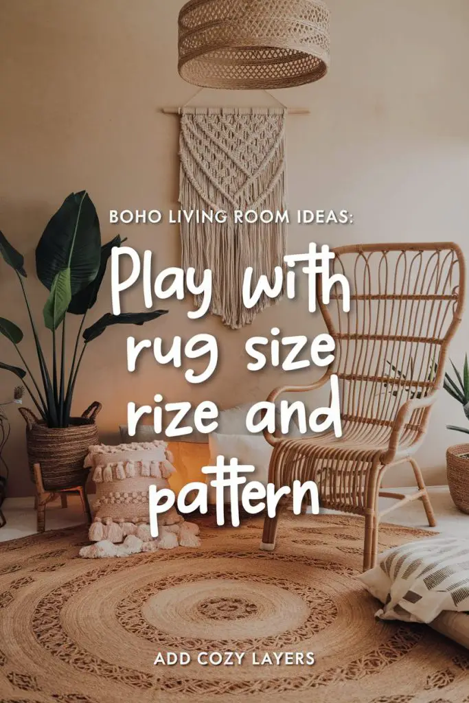 bohemian living room ideas play with rug 