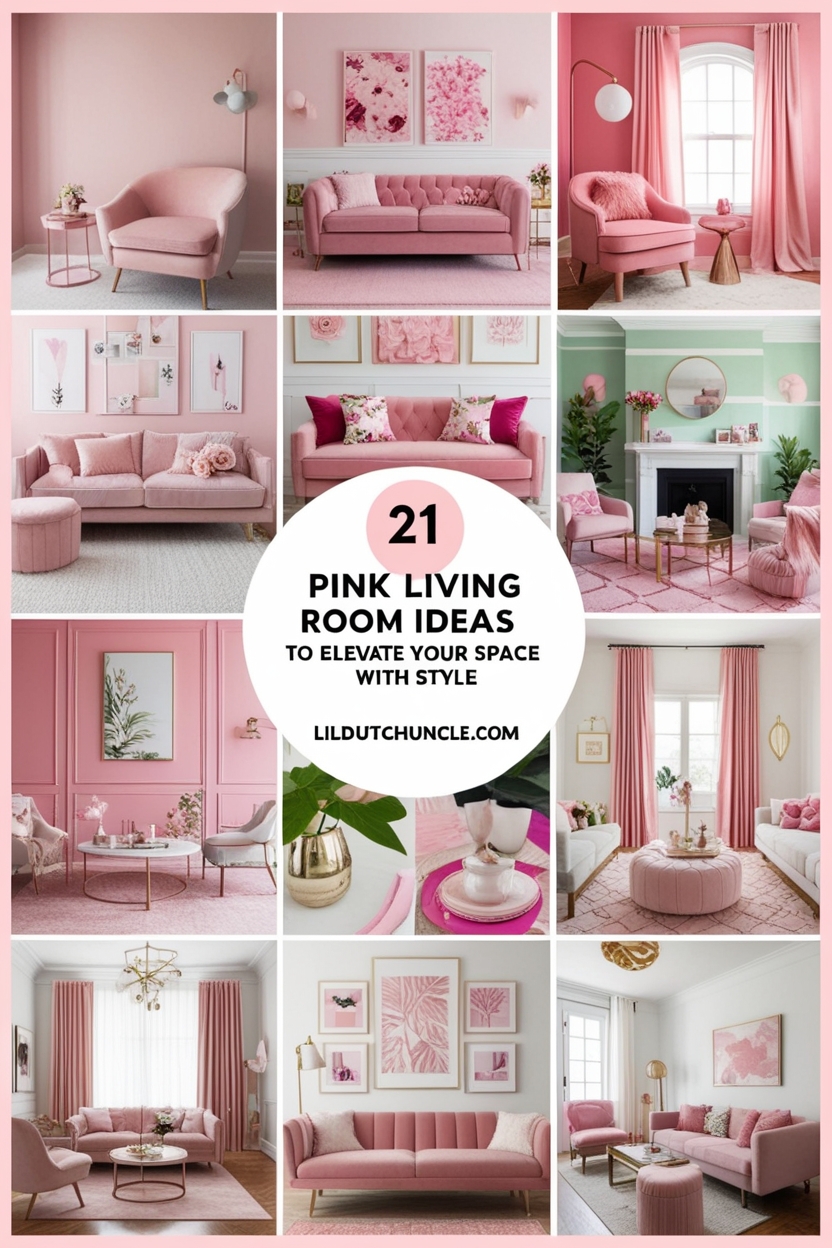 21 Pink Living Room Ideas