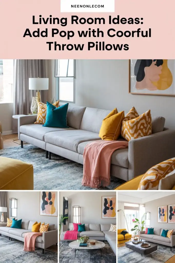 Add Pop with Colorful Throw Pillows