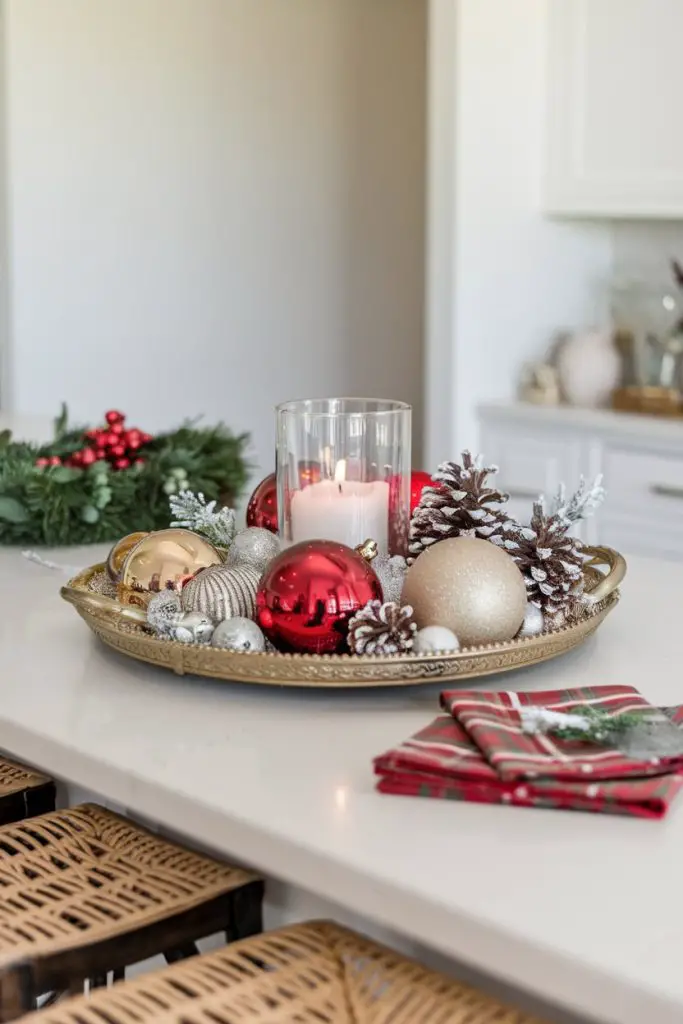 Decorative Tray With Ornaments