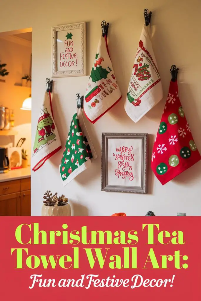 Christmas Tea Towel Wall Art 