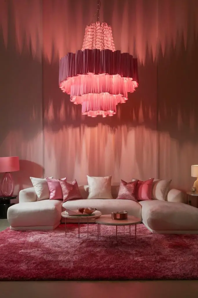 Statement Lighting with Pink Shades