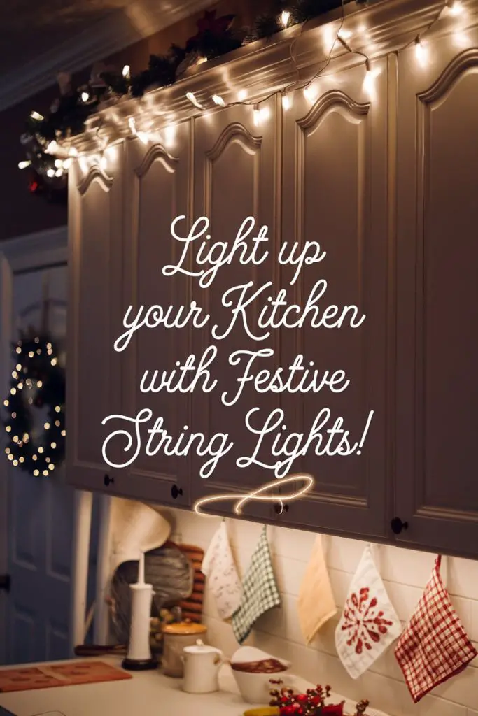 String Lights Above Cabinets