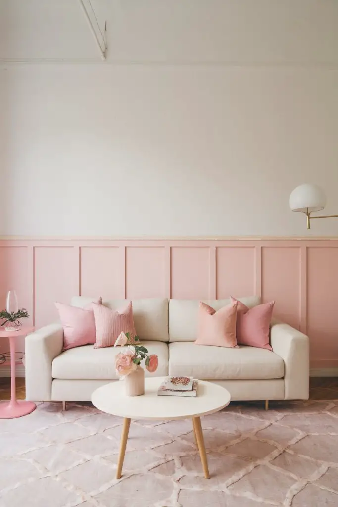 Two-Tone Walls with Pink and White