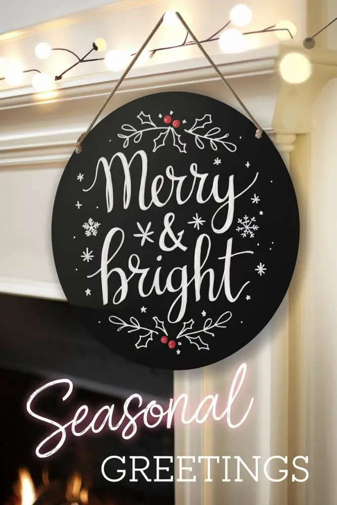 Black Chalkboard Christmas Sign