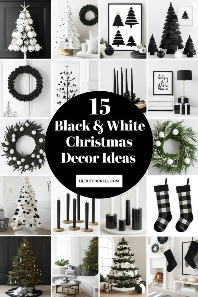 Black and White Christmas Decor Ideas 