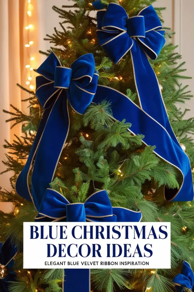 Blue Velvet Ribbon on the Tree