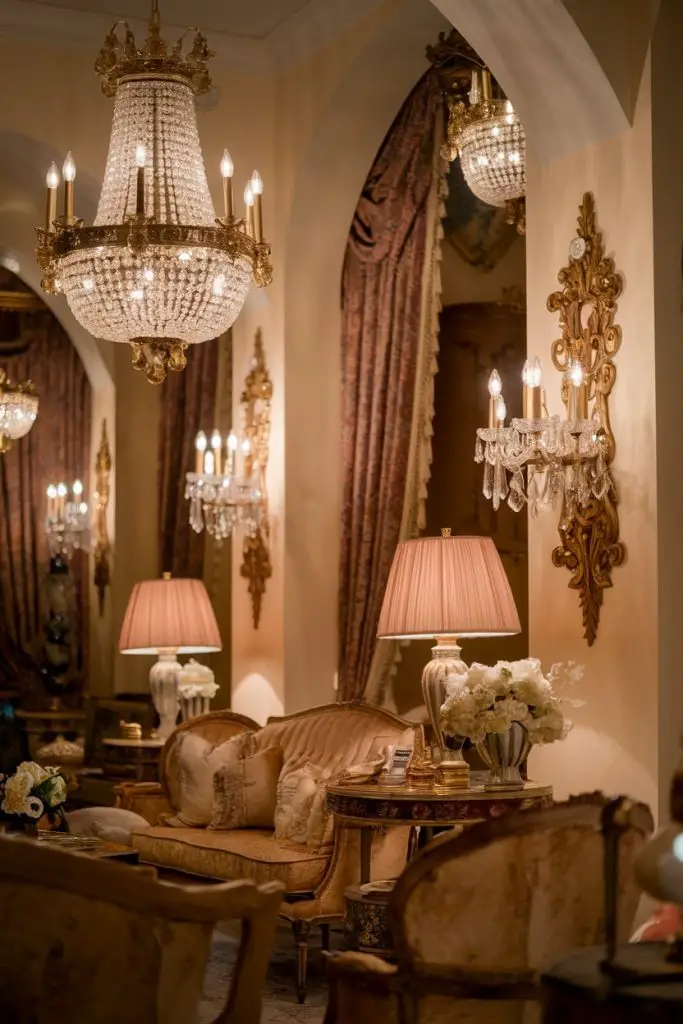 Brass and Crystal Lighting Fixtures