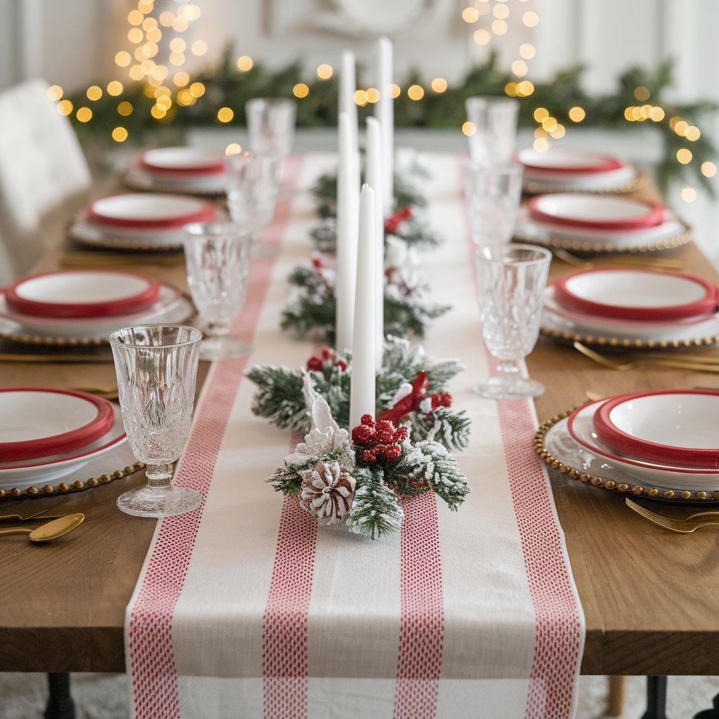 Candy Cane Striped Table Runner