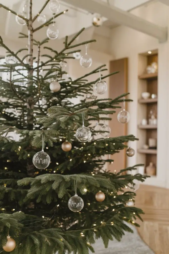 Clear and Beige Glass Ornaments