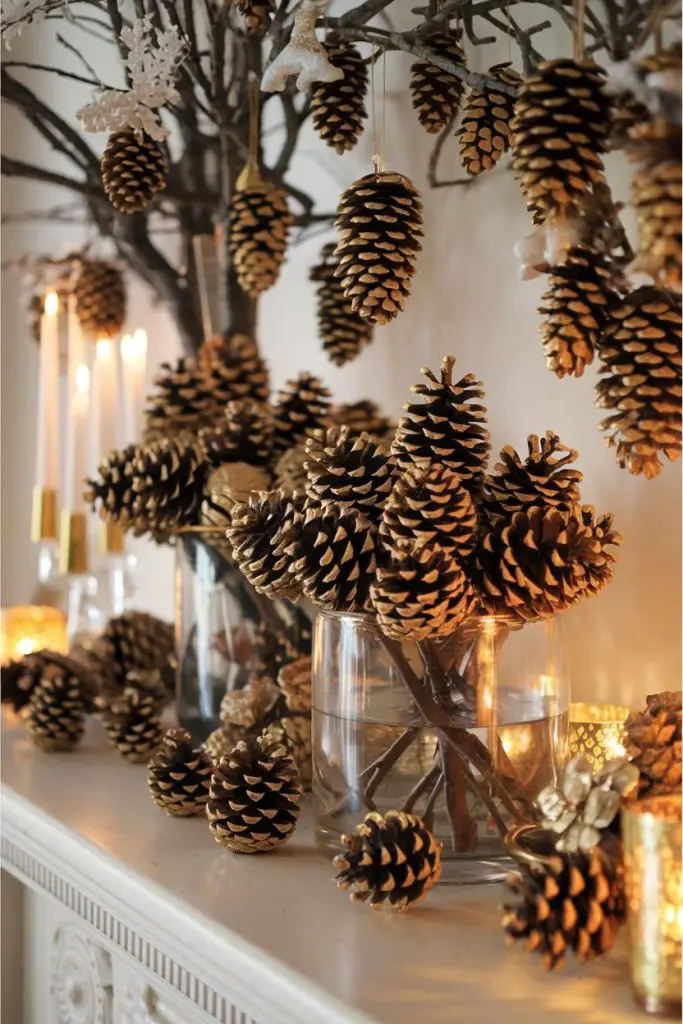 Gold-Dipped Pinecones