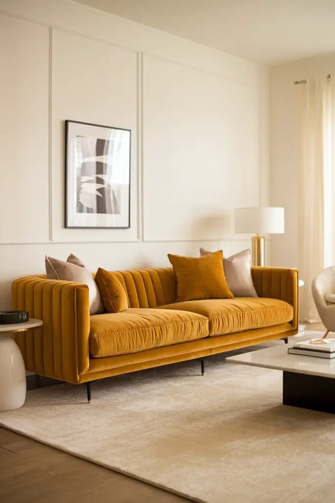 Golden Velvet Sofa