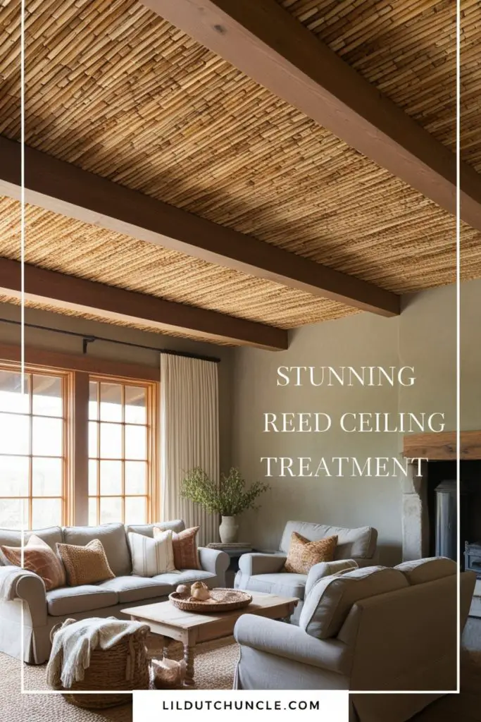 Handwoven Reed Ceiling Treatment