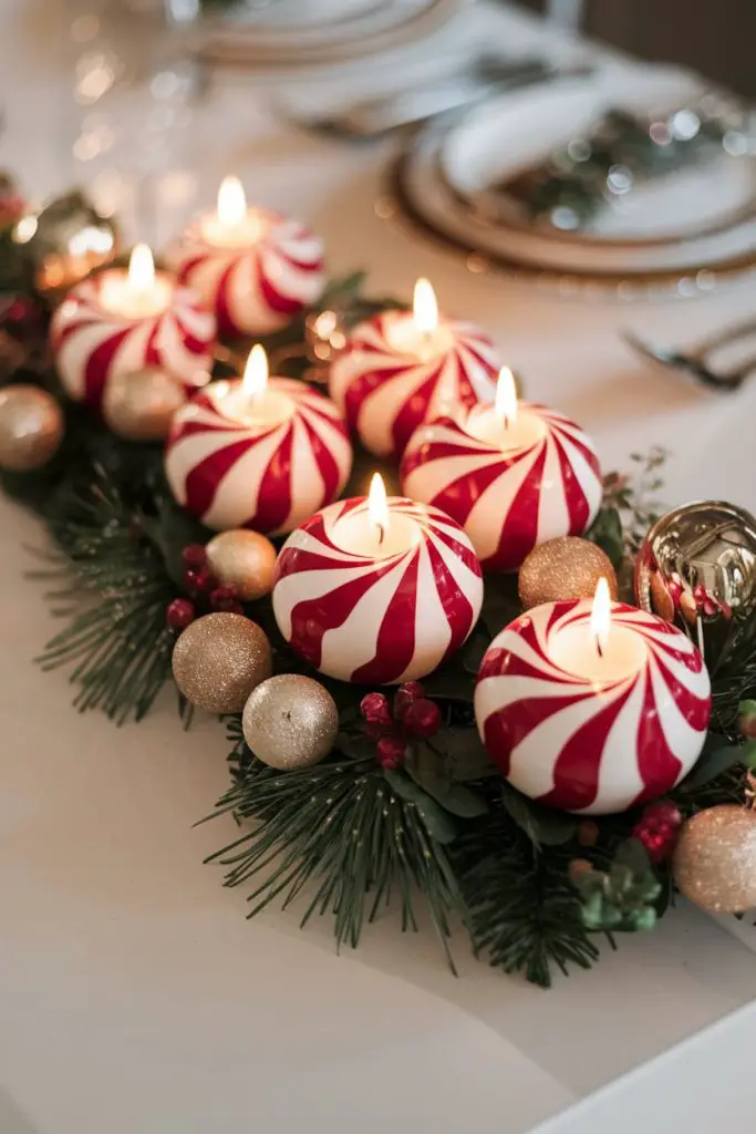 Peppermint Swirl Candleholders