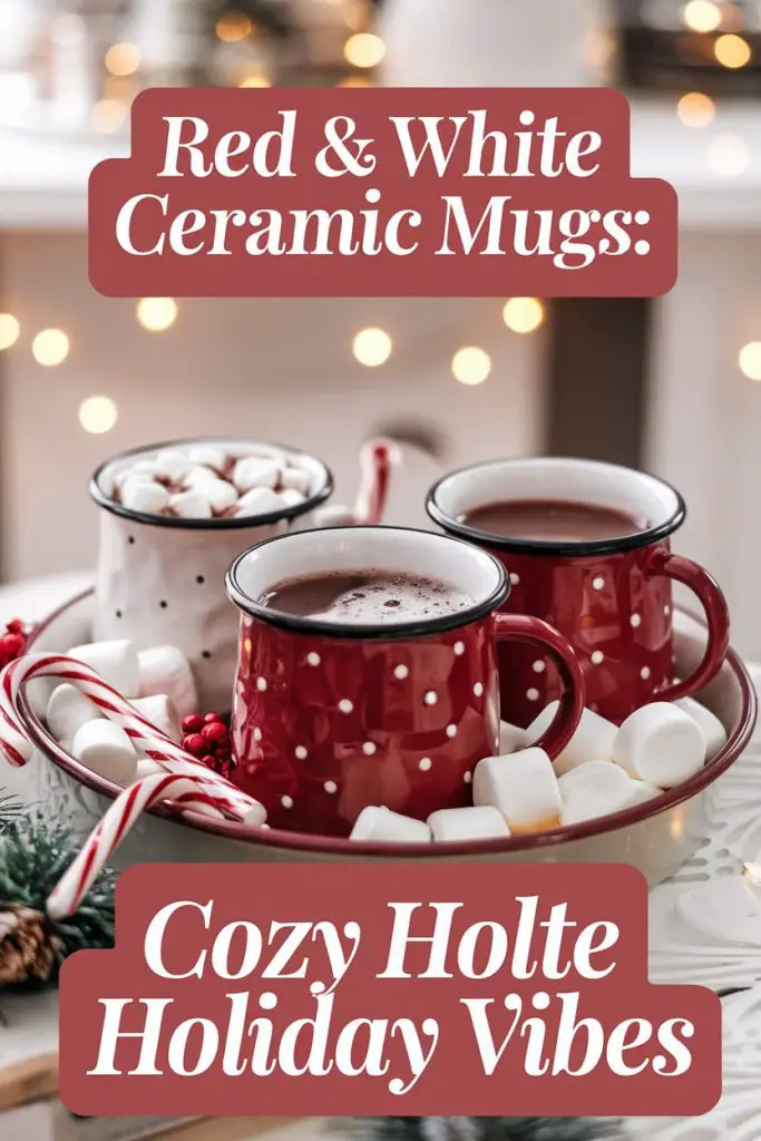 Red and White Ceramic Mugs