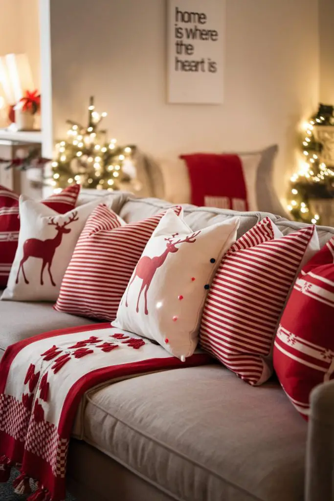 Red and White Pillow Covers