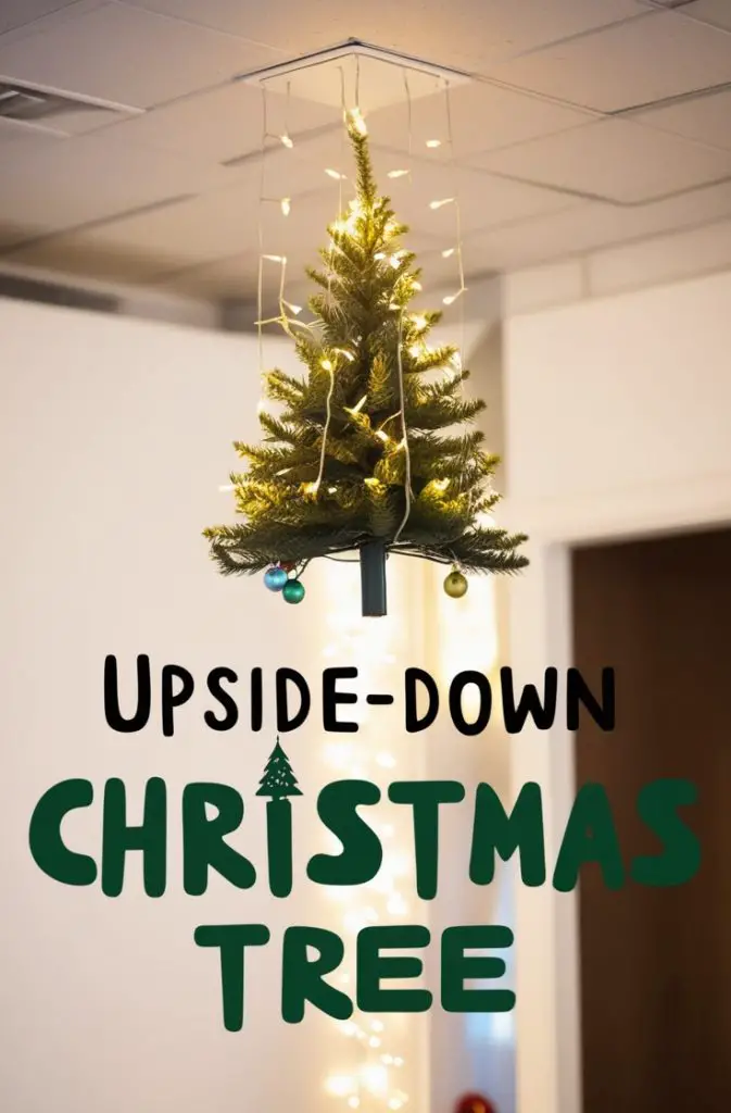 Upside-Down Christmas Tree Ceiling Display