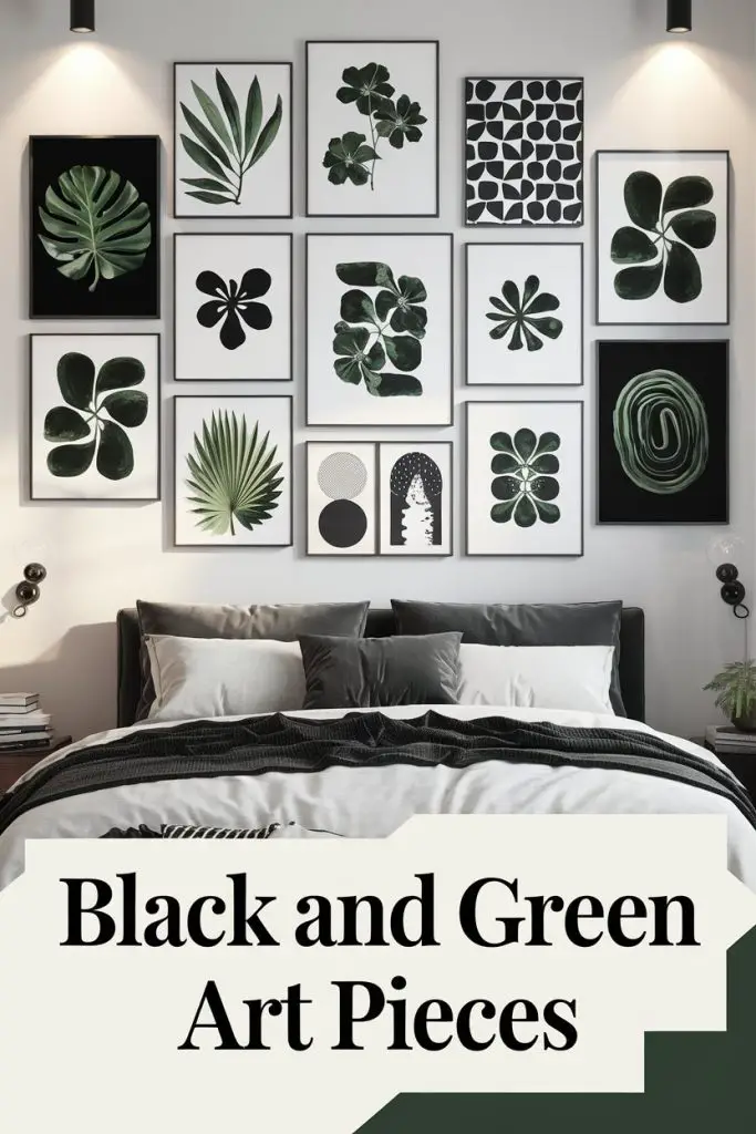 Black and Green Art Pieces