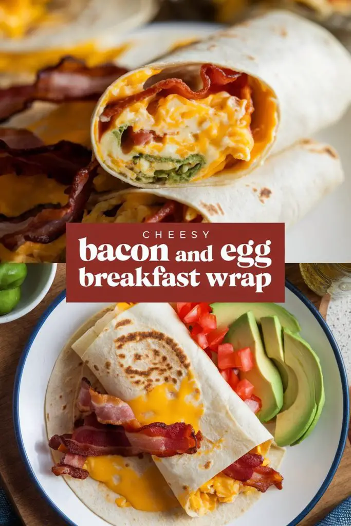 Cheesy Bacon and Egg Breakfast Wrap 