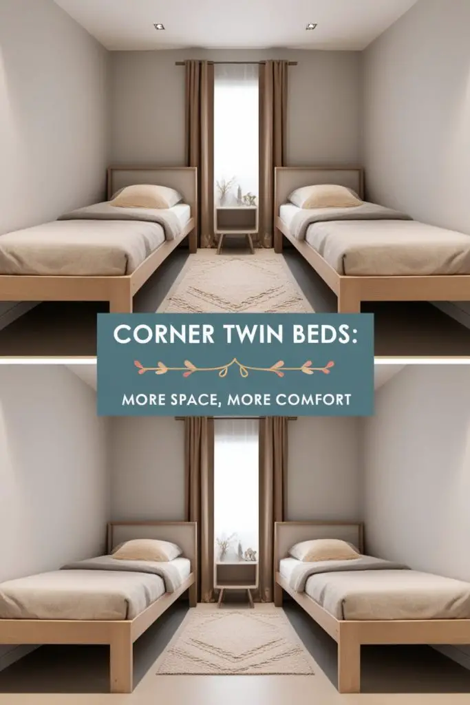 Corner Twin Beds for Extra Floor Space