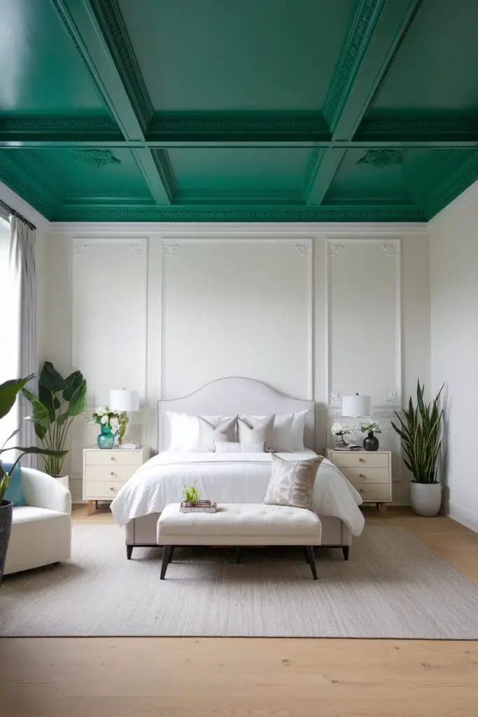 Emerald Green Decorative Ceiling Molding