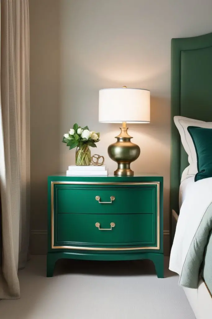 Forest Green Painted Nightstands