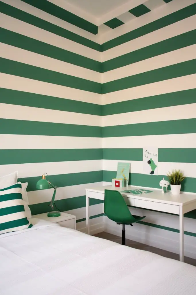 Green and White Stripes