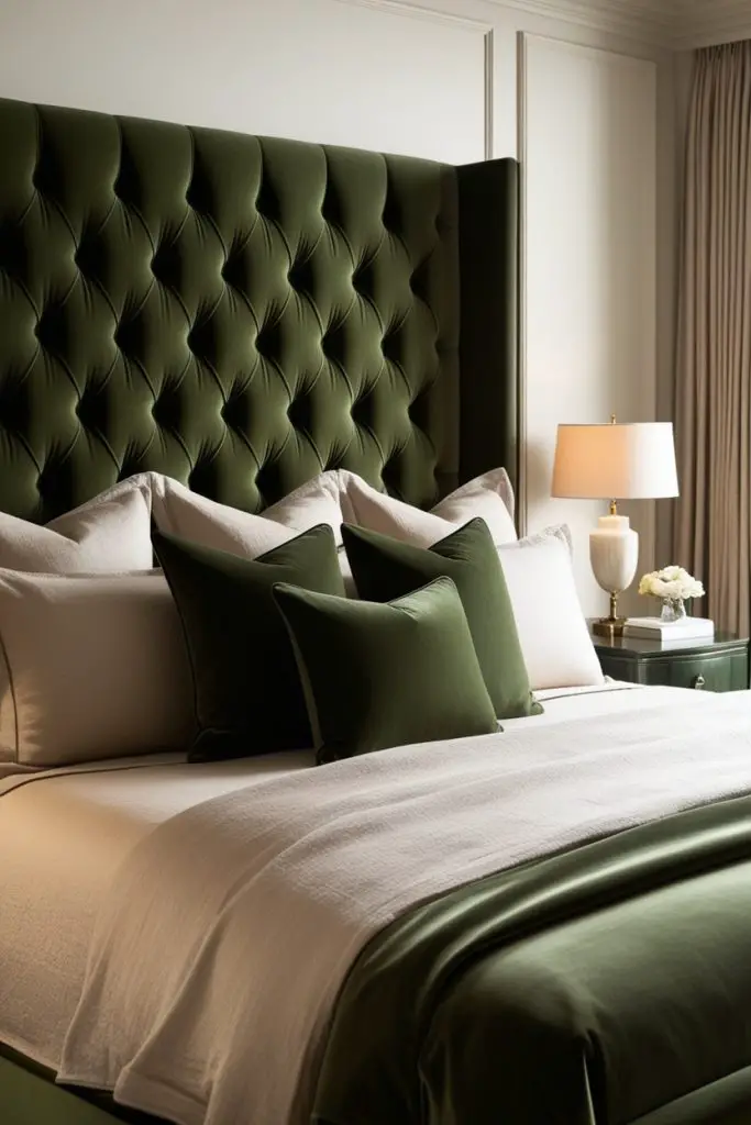 Hunter Green Tufted Headboard