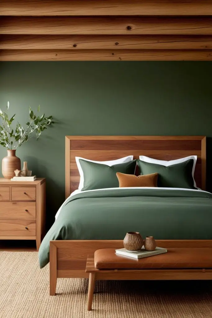 Hunter Green and Wood Accents