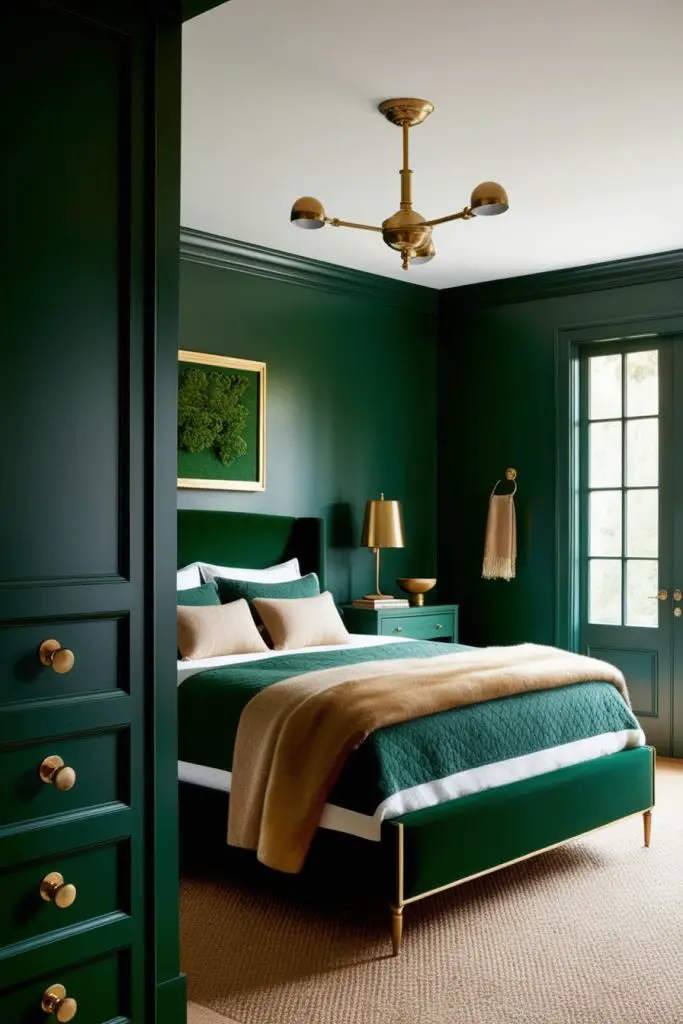 Hunter Green with Brass Fixtures