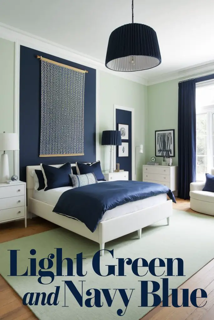 Light Green and Navy Blue