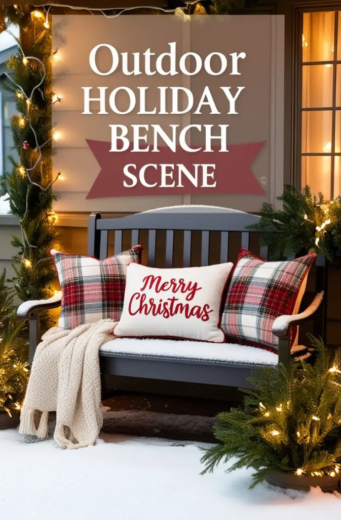 Outdoor Holiday Bench Scene