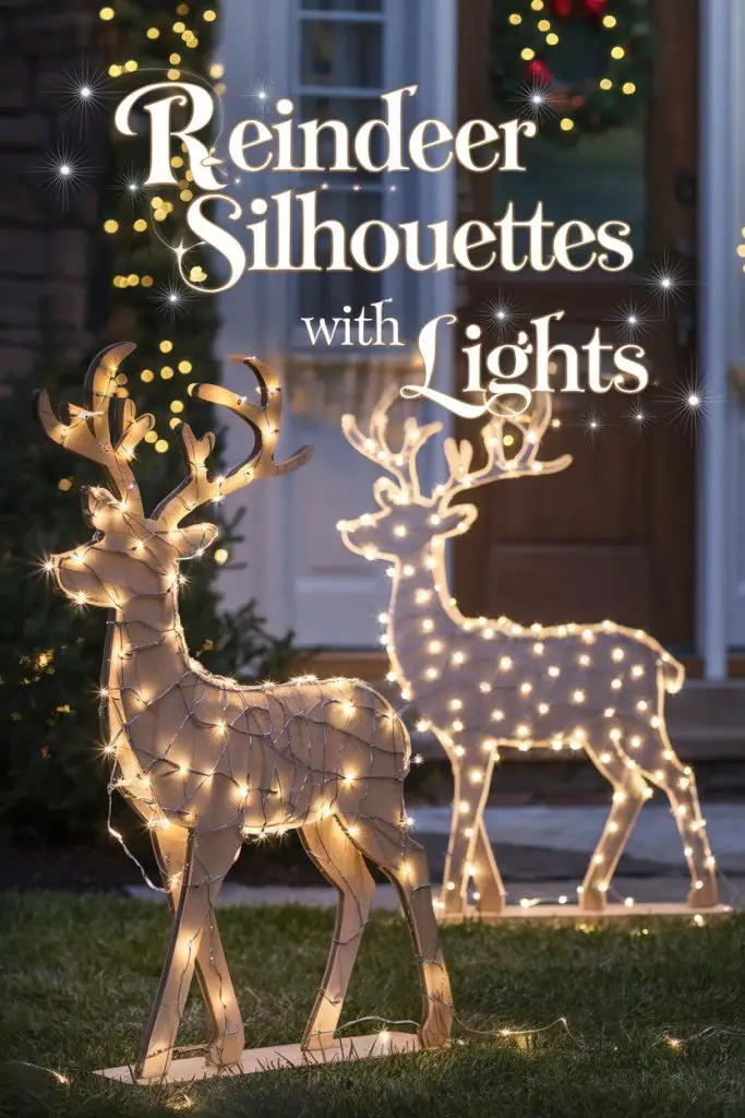 Reindeer Silhouettes with Lights