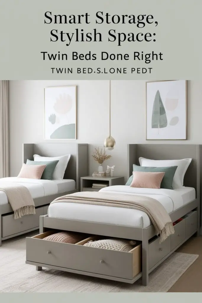 Twin Beds with Built-in Storage