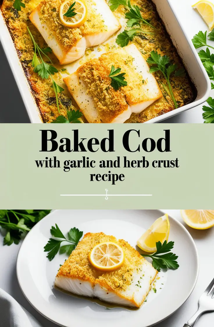 Baked Cod with Garlic and Herb Crust Recipe