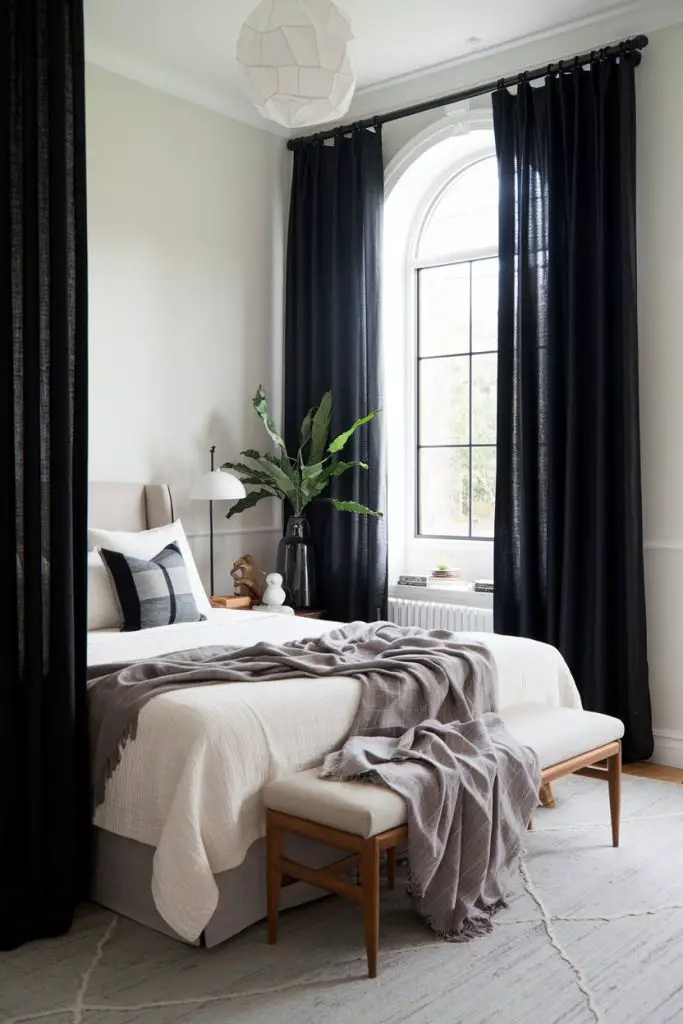 Black Curtains with Light Fabrics