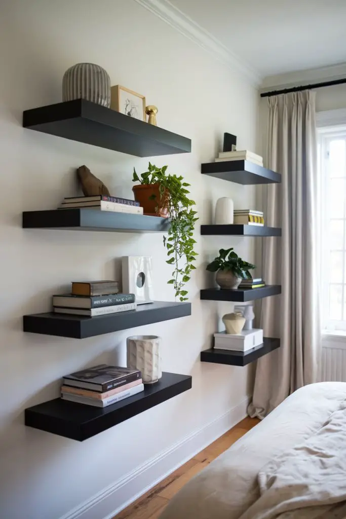 Black Floating Shelves for Storage and Style