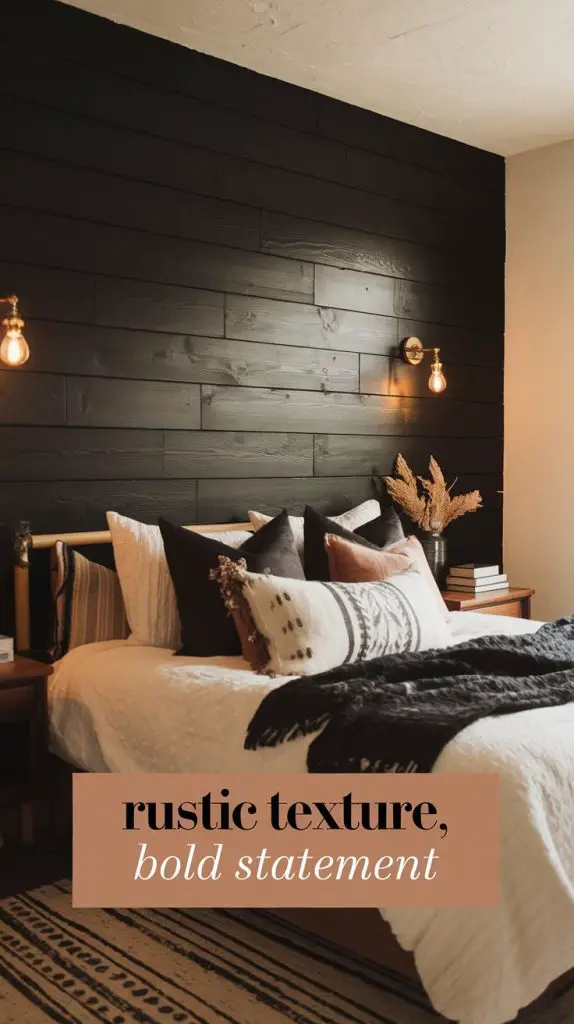 Black Shiplap Accent Wall