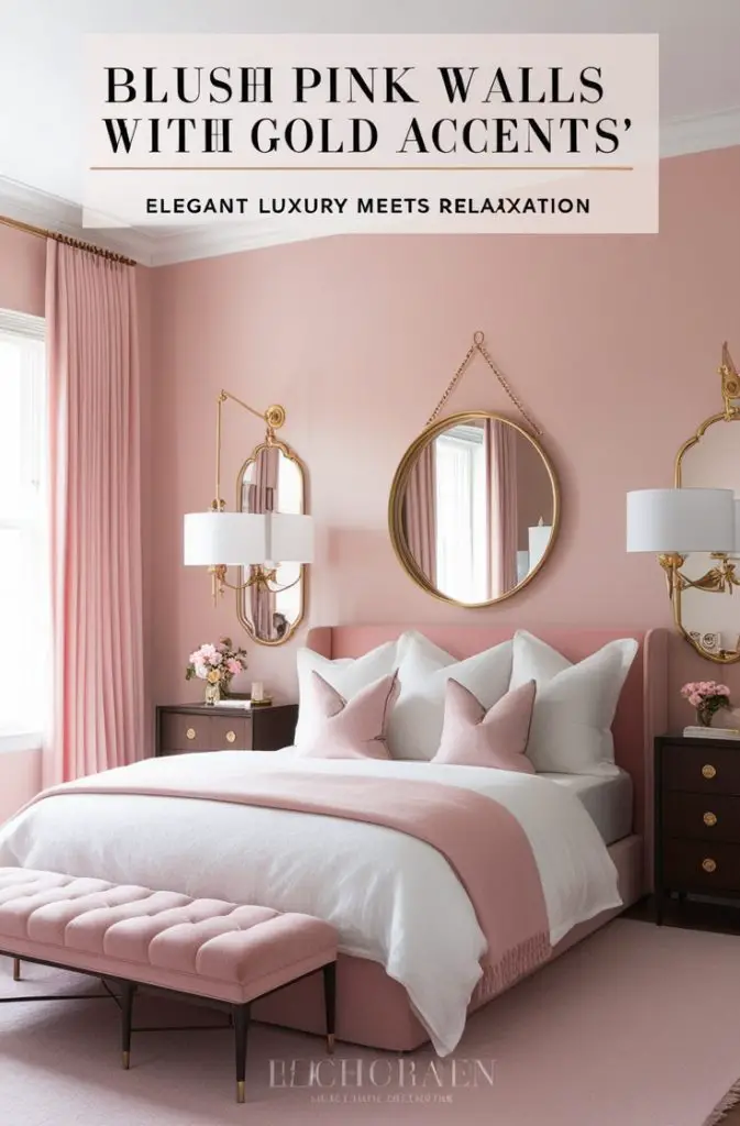 Blush Pink Walls with Gold Accents