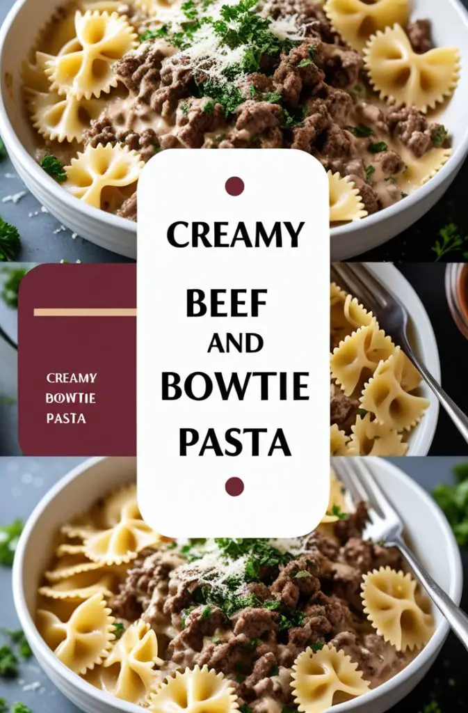 Creamy Beef and Bowtie Pasta 