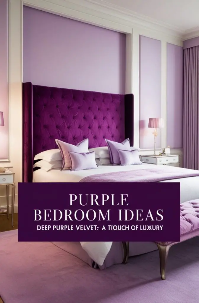 Deep Purple Velvet Headboard