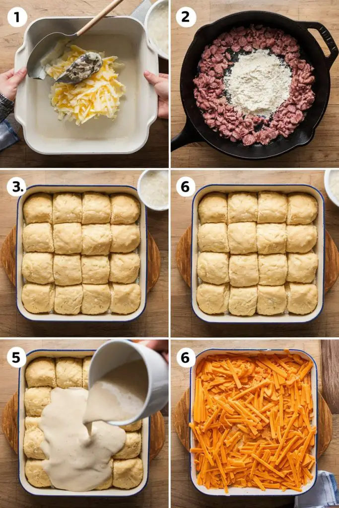 How To Make Biscuit and Gravy Casserole With No Eggs